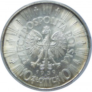 10 Złotych Piłsudski 1939 PCGS MS65+