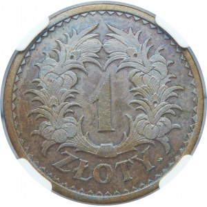 PRÓBA 1 złoty 1928 Miedź NGC MS62 BN