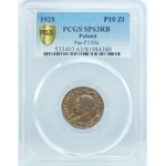 PRÓBA 10 złotych 1925 BRĄZ PCGS SP63 RB