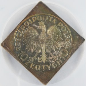 PRÓBA KLIPA 10 złotych Traugutt 1933 NGC PF65