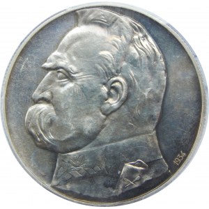 PRÓBA 10 złotych Piłsudski 1934 Lustrzany PCGS PR60 