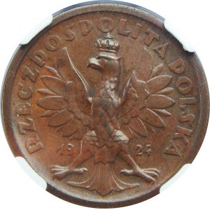 PRÓBA 50 złotych Rycerz 1924 MIEDŹ NGC MS62 BN