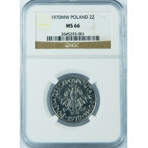 2 Złote 1970 Jagody NGC MS66