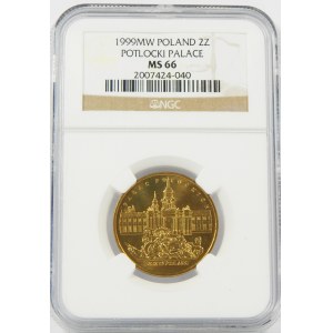 2 złote 1999 Pałac Potockich NGC MS66