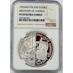 200000 zł 1992 Odkrycie Ameryki NGC PF69