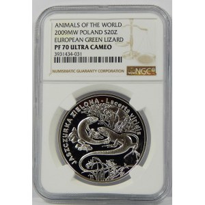 20 złotych 2009 Jaszczurka Zielona NGC PF70 