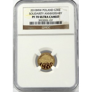 30 złotych 2010 Polski Sierpień NGC PF70 