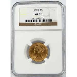 USA 5 $ 1899 Liberty Head NGC MS62