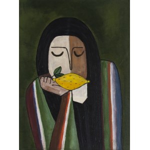 Gosia Sendlewska (b. 1988), Woman with lemon, 2022