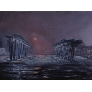 Weronika Gradzik (b. 2002), Station by night, 2022