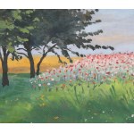 Soter August JAXA-MAŁACHOWSKI (1867-1952), Landscape with poppy flowers and a grain field (1922)