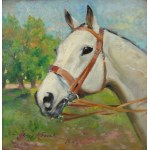 Jerzy KOSSAK (1886-1955), Głowa białego konia (1948)