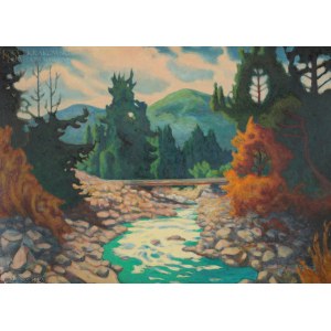 Ottokar SKIBIŃSKI (1900-1980), Landscape with a Stream.