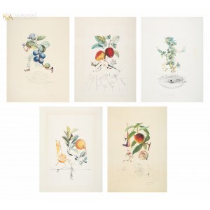 Salvador DALI (1904-1989), Set of five works from the series Flordali - Les Fruits (1969)