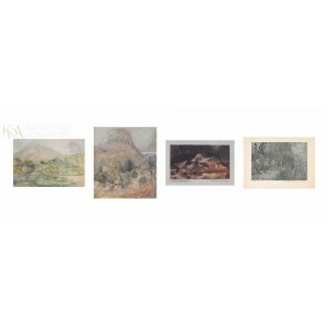Ildefons HOUWALT (1910-1987), Zestaw czterech prac o tematyce pejzażowej