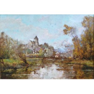 Maurice LÉVIS [1860-1940], Village on the Riverbank