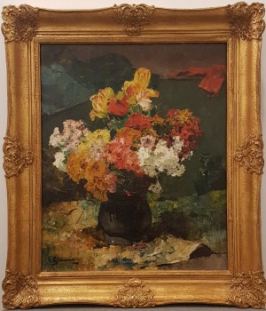 Joseph Georges JEANNIN [1841-1925], Kwiaty w wazonie