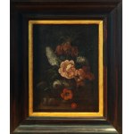 Unbekannter Künstler [19. Jahrhundert], Stilleben mit Blumen und Fruchtfeigen