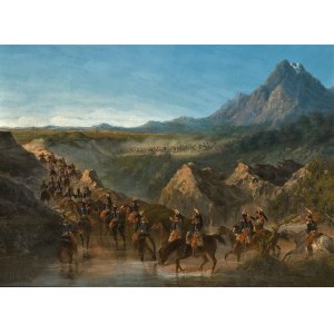 Julius Charles Jules SEDILLE (1807-1871?), Departure of the French cavalry into the mountains