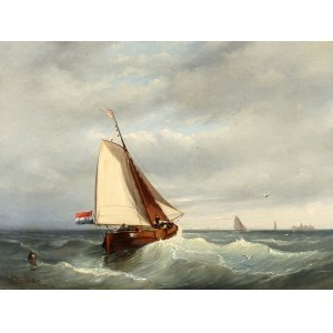 Johan Coenraad LEICH (1823-1890), Segeln auf rauer See