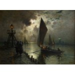 Georges Philibert Charles MARONIEZ [1865-1933], Port rybacki w świetle księżyca