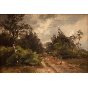 Jules DUPRÉ [1811-1889], Two figures on a dirt road