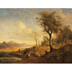 Franz Xaver Von HOFSTETTEN (1811-1883) Summer riverside landscape, 1840.