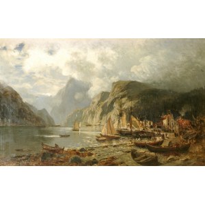Themistokles von ECKENBRECHER [1842-1921] Norwegischer Fjord, 1888.