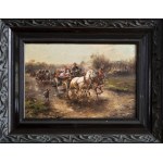 J. KONARSKI [XIX/XX], Driving a cart harnessed with two horses