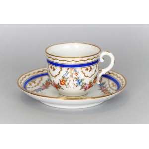 Nymphenburg Tasse und Untertasse 1930er Jahre.