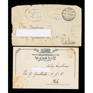 Vittorio Emanuele III - Queen Elena Ticket / Postcard with autographs