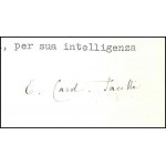 Cardinal Pacelli (Pope Pius XII), Antonelli Costaggini Gioacchino (Palatine Guard of Honor) Documents and cards, autographs