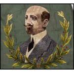 Mutual Aid Society of Arts and Crafts Embroidered drape SOMS Gabriele D'Annunzio (Pescara, 12 March 1863 - Gardone Riviera, 1 March 1938)
