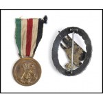 GERMANY, III REICH Lot of paratrooper's patent, medal of the Italian-German campaign in North Africa and LW metallic aquila