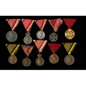 AUSTRIA, EMPIRE Lot of 10 medals