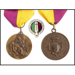ITALY, KINGDOM Two Medals of Hospital Merit And a Badge of Spiritual Assistance to the Soldiers of Italy