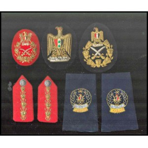 EGYPT Lot of 3 embroried badge, one pair of collar tabs, and one pair of shoulder patches