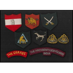 INDIA Lot of 5 sleve shields and 4 badges