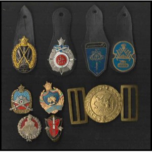 IRAN / PERSIA, MOHAMMAD REZA PAHLAVI PERIOD Lot of 8 badges and a belt buckle