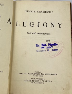 Sienkiewicz Henryk, Legjony: powieść historyczna [Półskórek]
