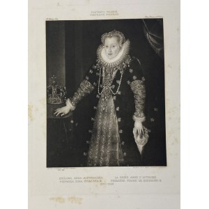 Portret królowej Anny Austryaczki, artysta nieznany, heliograwiura z teki Portrety Polskie t. I zeszyt III