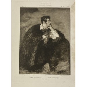 Wańkowicz Walenty Portret Adama Mickiewicz na Judahu skale, Heliogravüre aus der Mappe Portrety Polskie