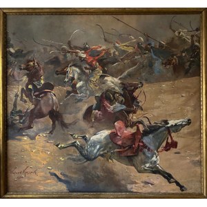 Wojciech Kossak, The Charge of the Mamelukes. Excerpt from The Battle of the Pyramids.