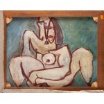 Artist unspecified, Polish, Composition in the style of Strzemiński/Women's Nude, 2nd half of the 20th century.