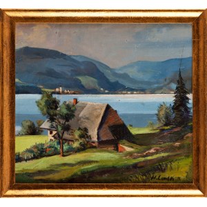 H. LEMBKE (XX w.), Pejzaż z jeziorem