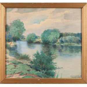 Feliks LISZEWSKI (1876-1933), Pejzaż z rzeką, 1923