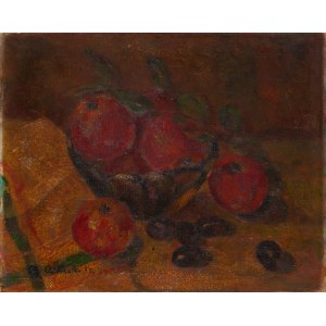 Painter unspecified (20th century), Still life with apples, 1957