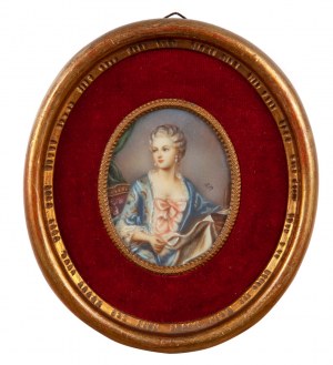 Malarz nieokreślony, (XX w.), Miniatura - Portret damy w manierxe XVIII w.