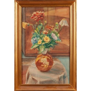 Painter unspecified, Polish (20th century), Flowers in a vase