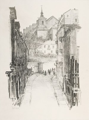 Feliks JABŁCZYŃSKI (1865-1928), Widok na kościół św. Anny od strony Mariensztatu, 1916